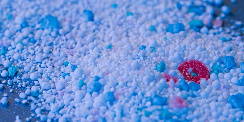 Sorted recycled plastic granules ready for quality testing